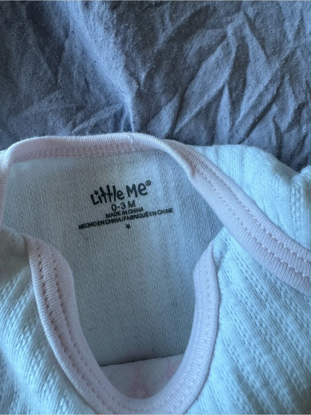 Little Me White Sleep Gown with Pink Trim